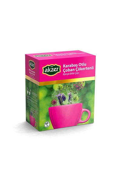 Akzer 60 Pieces Shepherd with Karabaş Herb and Flounder Tea Set