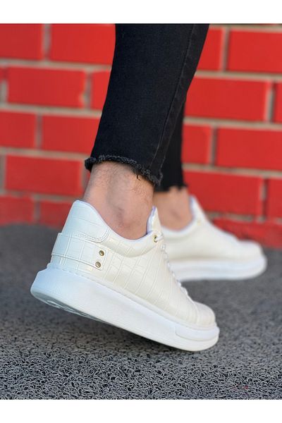 BESKAR KB047 WHITE CROCODILE Casual Ανδρικά Παπούτσια