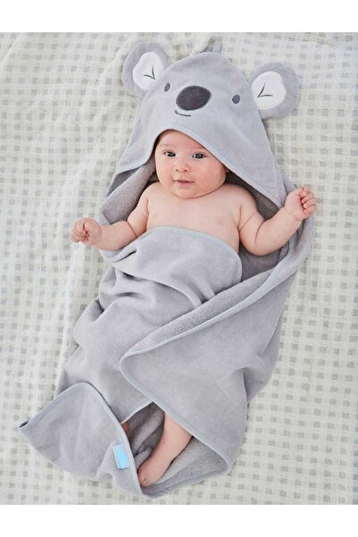 Alpar Tekstil Outlet 100% Cotton Soft Girl-Boy Newborn-Baby Bath Swaddle Towel Gray/Koala