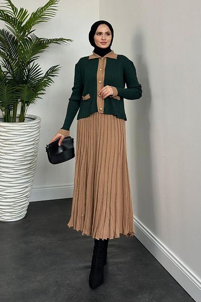 MERVEN AKYÜZ Σετ Πλεκτό Φούστα Emerald Ambra