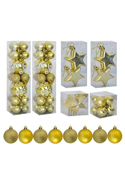 WLLN Set de decorațiuni pentru brad de Crăciun 72 piese auriu