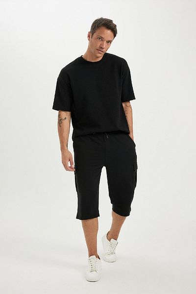 DeFacto Slim Fit Slim Fit Basic ίσιο σορτς Capri με τσέπες T4693az24sm