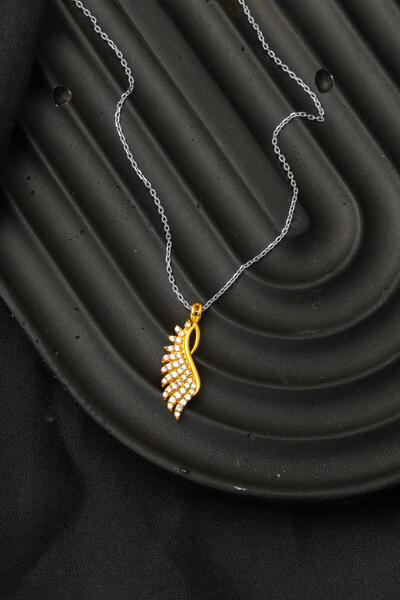 Bilezikci Kanat Tasarımlı 22 Ayar Zincirsiz Kolye Altın