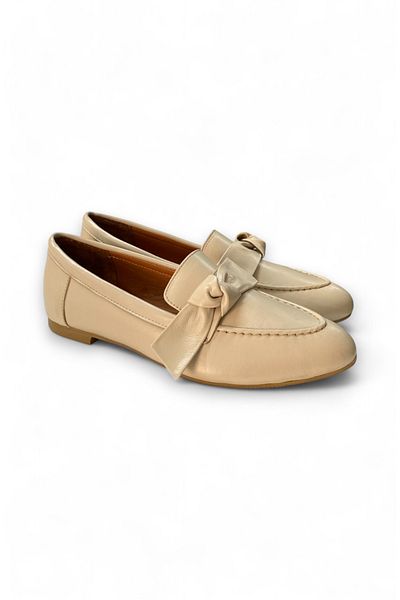 CUCA Genuine Leather Bow Detailed Comfortable Daily Women's Shoes