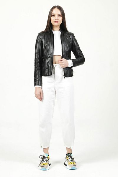 Dericlub Evelyn Women's Black Genuine Leather Slimfit Coat