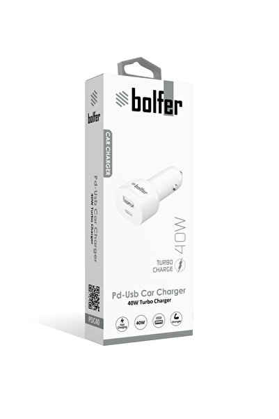 bolfer Pd & Usb Araç Şarj Soketi 40 W Beyaz