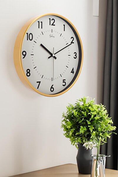 Galaxy DEKORATİF SİYAH KADRANLI GOLD DUVAR SAATİ 29.5 CM