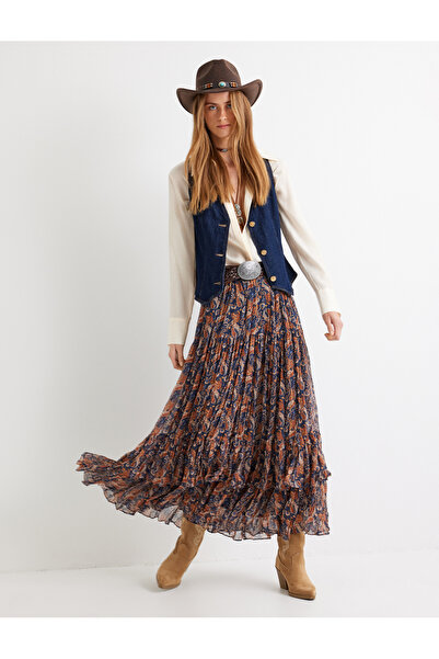 Koton Brown Women's Maxi Chiffon Skirt