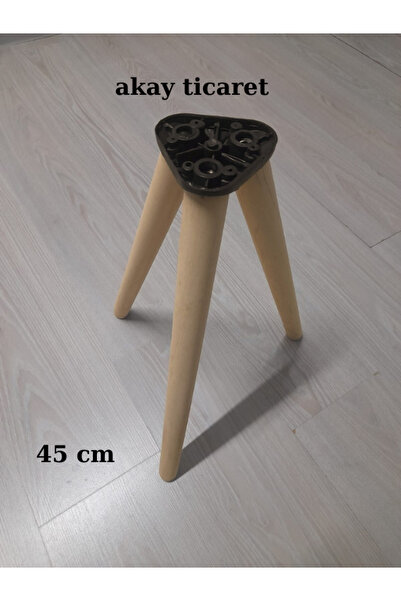 AKAY TİCARET ahşap konik ayak 3 lü takım 45 cm