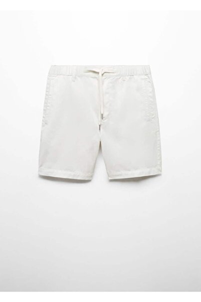 MANGO Man %100 pamuk büzgülü ipli bermuda şort