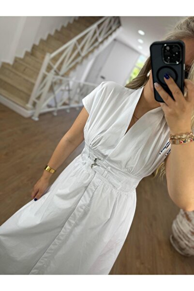 2she Rochie de designer din poplin - Detaliu curea