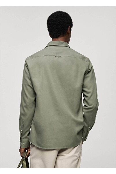 MANGO Man Slim fit yapılı pamuklu gömlek