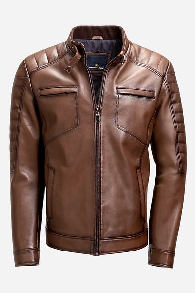 Dericlub Genuine Leather Men's Coat