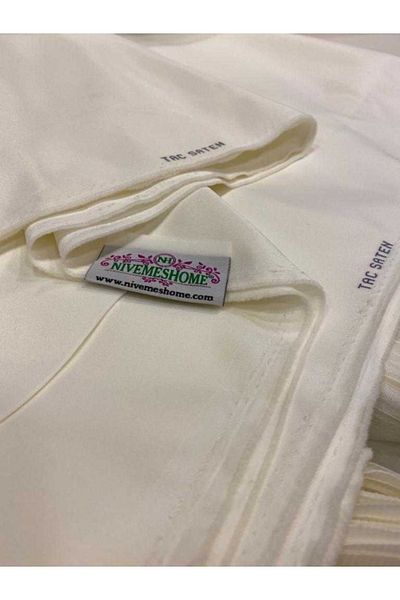 NİVEMESHOME Nivemeshome 1st Class Quality Cream Satin Sunshade Curtain