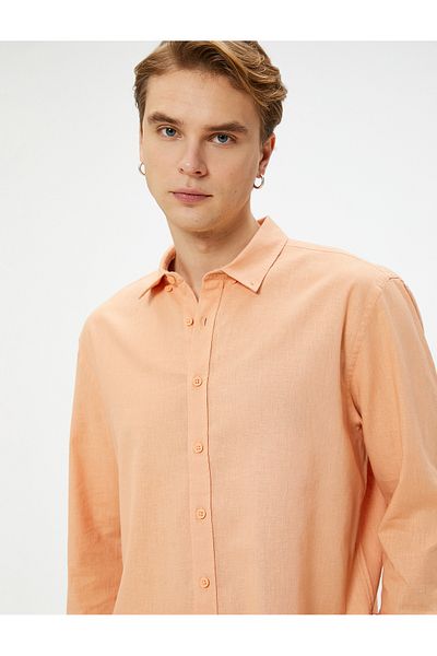 Koton New Season Long Sleeve Shirt Classic Cuff Collar Buttoned Regular Fit