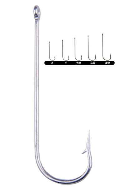 YOUVELLA 1362 Uzun Pala Delikli Lüfer Iğnesi 100lü Kutu Galvaniz 4/0