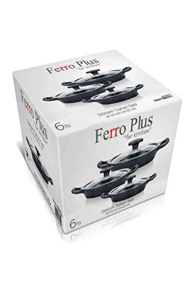 Demir Çeyiz Ferro Plus Diamond Series - 3-Piece Granite Casting Pan Set with Lid