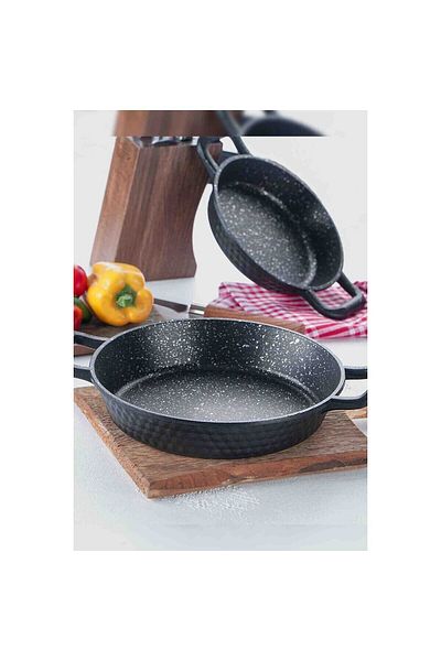 Demir Çeyiz Ferro Plus Diamond Series - 3-Piece Granite Casting Pan Set with Lid