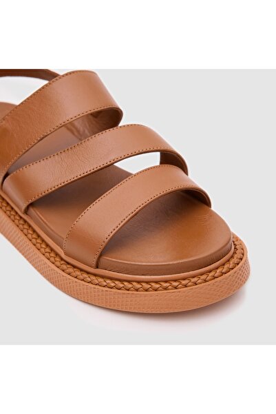 TOGO Taba Hakiki Deri Kadın Comfort Sandalet [060187]