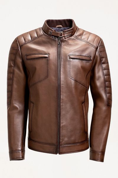 Dericlub Genuine Leather Men's Coat