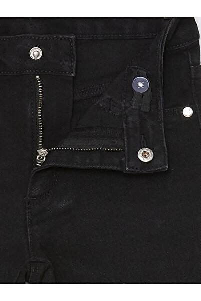 LC Waikiki Black Girl's Jean Trousers with Adjustable Waist Elastic