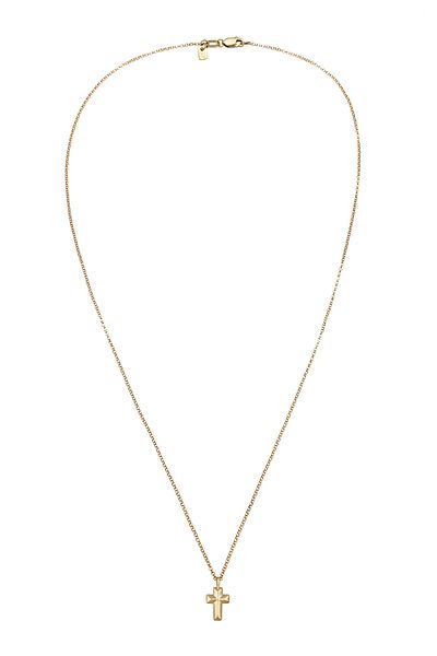 KUZZOI Halskette Anhänger Kreuz 375 Gelbgold