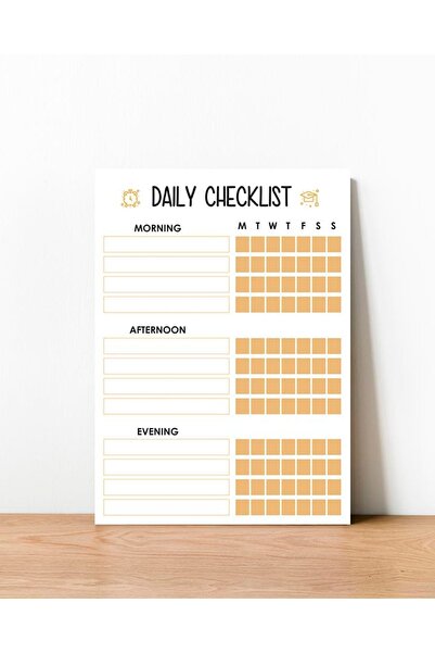 Ayışığı Dizayn Щоденний контрольний список для школи Boş Yaz-Sil Pvc Постер 3...