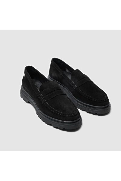 TOGO Siyah Süet Kadın Loafer Ayakkabı [060053]