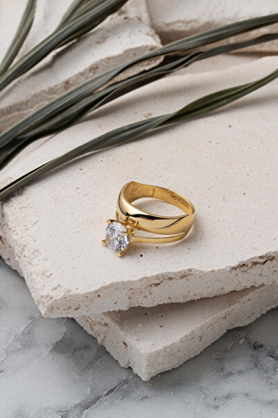 Bilezikci 14 Ayar Altın Tektaş Ve Alyans Birleşik Yüzük