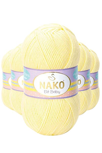 Marsilyan 5 قطع من خيوط إيليت بيبي المحبوكة يدويًا، صوف أطفال غير بيلينغ، عصير الليمون 3664