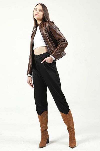Dericlub Evelyn Women - Палто от естествена кожа Camel Antique Slimfit