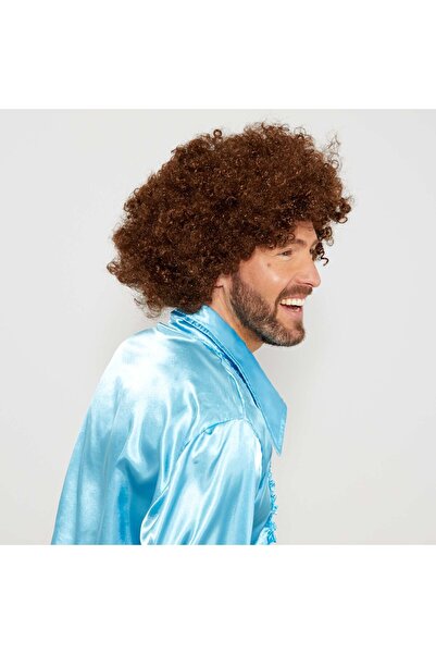 Skygo Kahve Renk Kıvırcık Afro Bonus Peruk