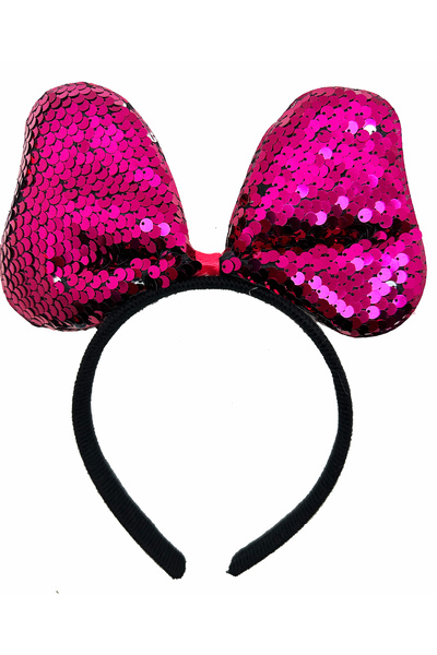 Afrodit Giyim    تاج حفلات بفيونكة مطرزة بالترتر متغير اللون فوشيا فضي اللون ...