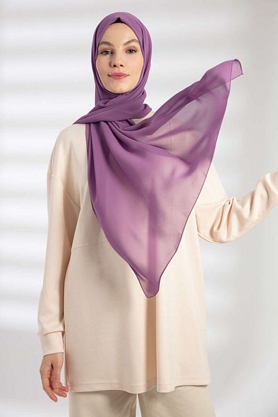 PURESCARFS Lavender Chiffon Shawl