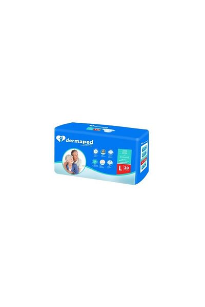 KFMEDİKAL Dermaped Patient Diapers with Waist Band Large 30 Pcs + Serme Pvc Liquid Proof