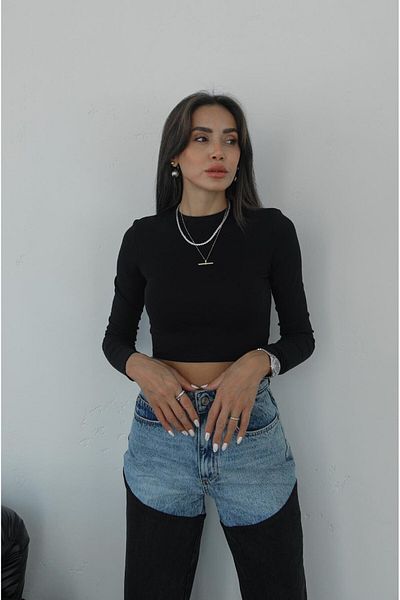 Havoş Μαύρο μακρυμάνικο Crop Top