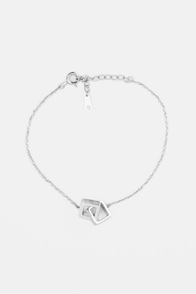 So CHIC... Minimal 18 Ayar Beyaz Altın Kaplama Gümüş Zincir Bileklik