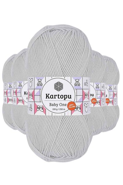 Mestore 5 броя бебешка вълна за ръчно плетене без мъх, Аляска сива K992