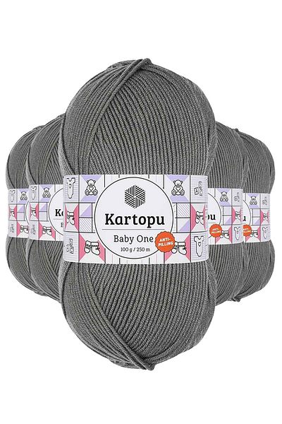Kartopu 5 Pieces Baby One Non-Pilling Hand Knitting Yarn Wool Dark Gray K1921