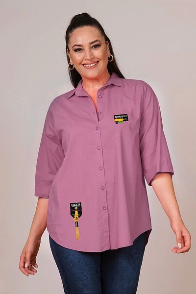 Lady Majestic Cămașă de damă din bumbac de mărime mare