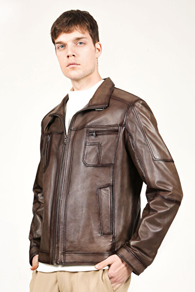 Dericlub E1047 Gerçek Deri Erkek Mont Vizon