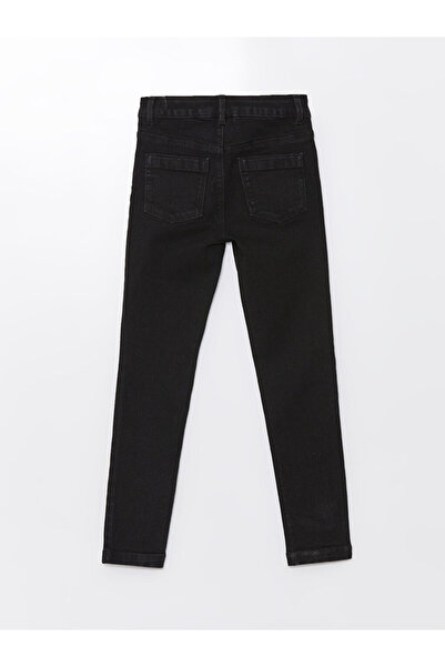 LC Waikiki Black Girl's Jean Trousers with Adjustable Waist Elastic
