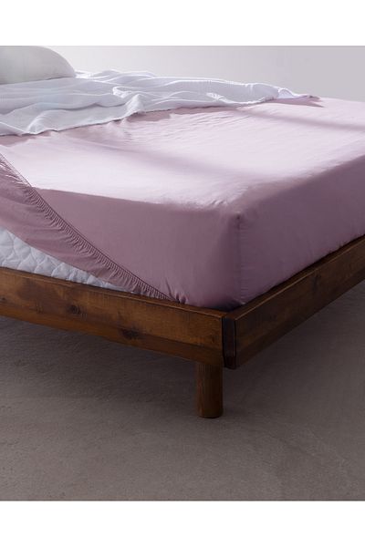 Madame Coco Manon Double 100% Cotton Ranforce Fitted Sheet - Dried Rose