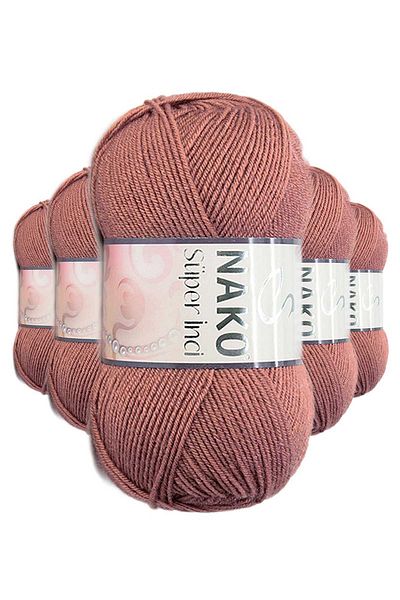 NAKO 5 Pieces Super Pearl Hand Knitting Thread 100 gr Marsala Red 2248