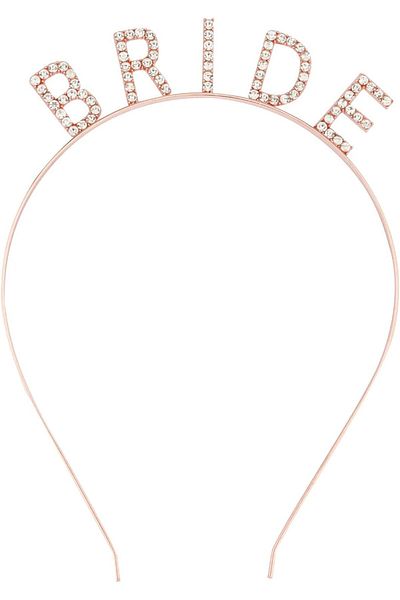 CEKAVE Rose Gold Color Bachelorette Crystal Stone Bride Crown Imported 16x10 Cm
