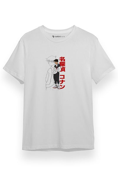 Tshirthane Ανδρικό μπλουζάκι με κοντομάνικο ανδρικό μπλουζάκι του ντετέκτιβ Conan Anime Shinichi Kudo