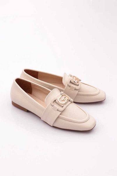 Prego Beige Women's Casual Shoes - Buckle Detailed
