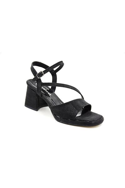 Prego Black Thick HeeledErbayWomen's Evening Dress Shoes