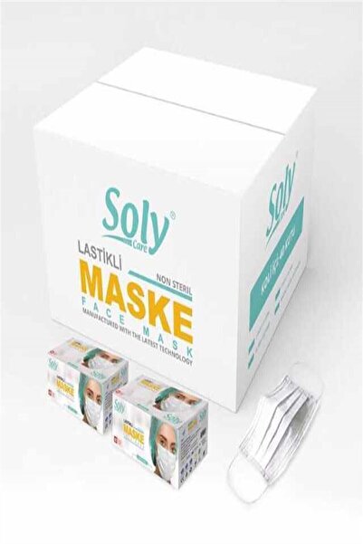 Soly 3 Katlı Cerrahi Telli Full Ultrasonik Maske 4 Paket (200 Adet)