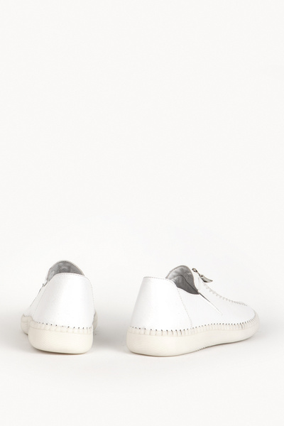 Dericlub Γυναικεία άνετα παπούτσια με εύκαμπτη σόλα από γνήσιο δέρμα Br 04138 Λευκό